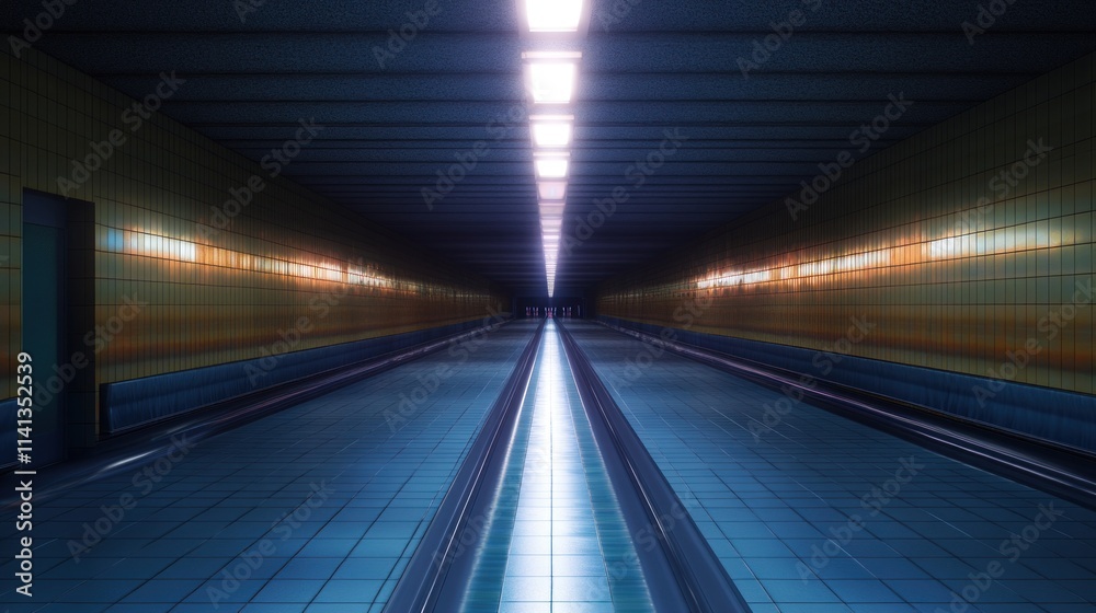 Futuristic Underground Passage: A Symphony of Light and Shadow Futuristic Underground Passage: A Symphony of Light and Shadow