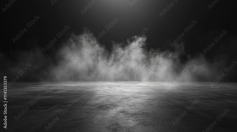 Empty concrete floor with smoke. Empty concrete floor with smoke.