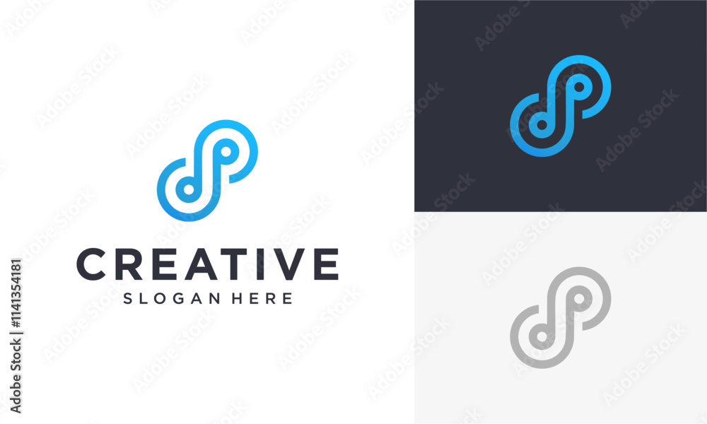 Fotografija initial dp vector logo