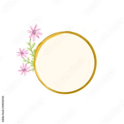 Wallpaper Mural Colorful round floral frame perfect for wedding  Torontodigital.ca