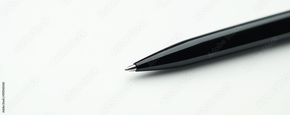 Black pen on white background, minimalistic design
