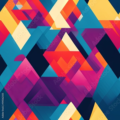 Colorful Abstract Seamless Geometric Pattern Background Texture Design Vector Print Wallpaper

