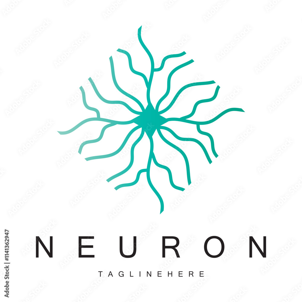 Neuron logo or brain nerve cell logo design, template icon, molecule, atom, brain cell, logo illustration template with vector concept Neuron logo or brain nerve cell logo design, template icon, molecule, atom, brain cell, logo illustration template with vector concept