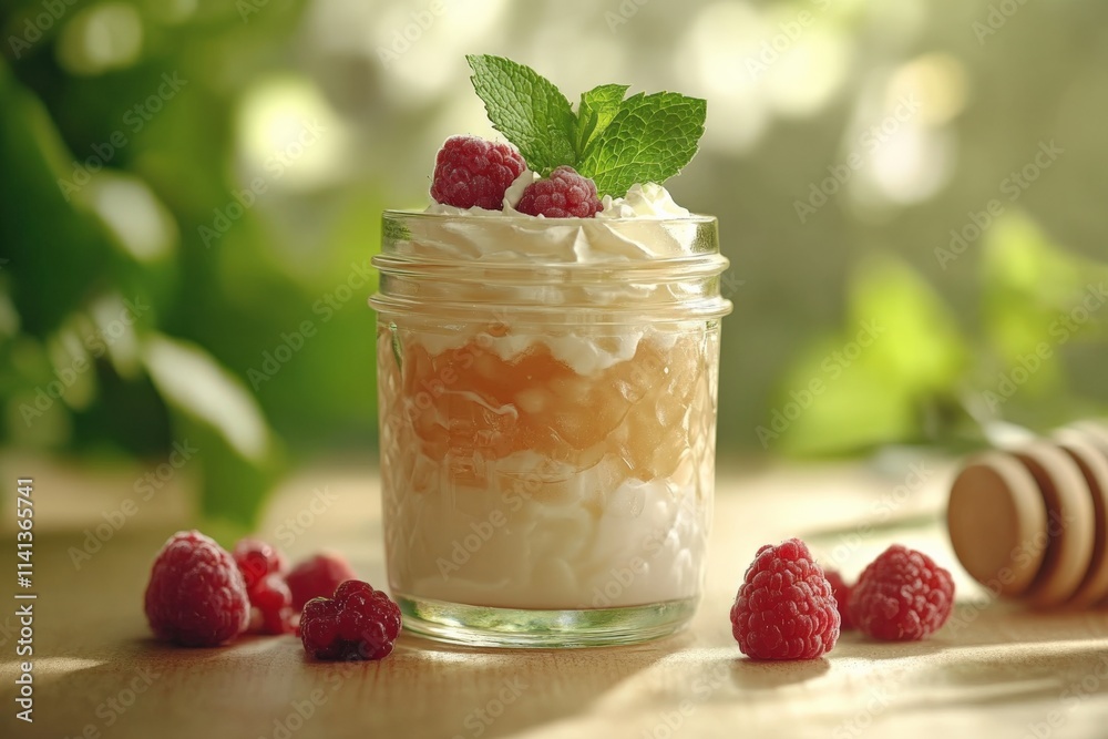 Delightful Dessert in a Jar with Berries Delightful Dessert in a Jar with Berries