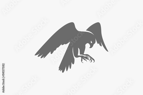 Falcon move fast attack silhouette logo or symbol vector
