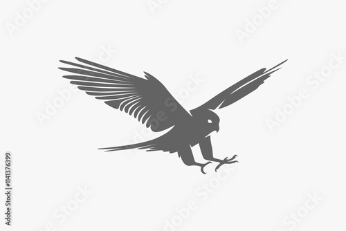 Falcon move fast attack silhouette logo or symbol vector