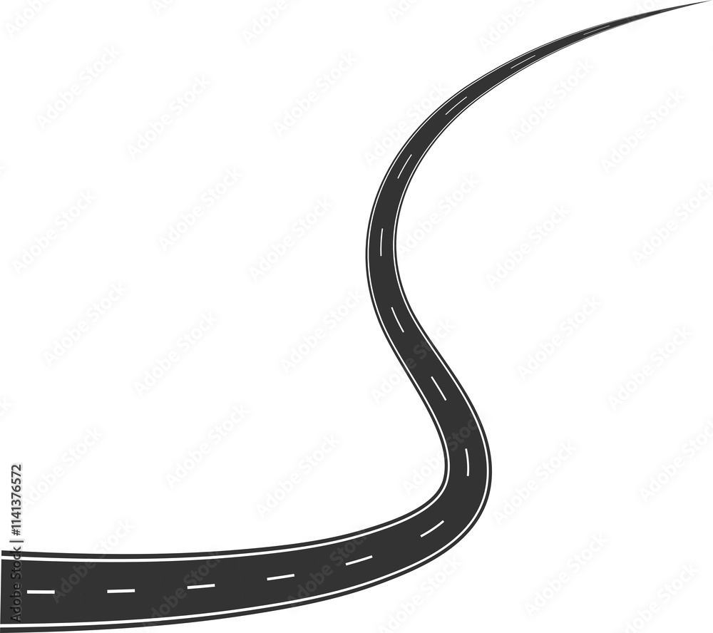 Road curves with white markings, highway, traffic, street, race Road curves with white markings, highway, traffic, street, race