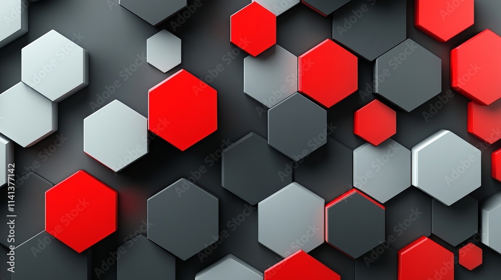 Modern grey and red hexagon pattern abstract background design Modern grey and red hexagon pattern abstract background design
