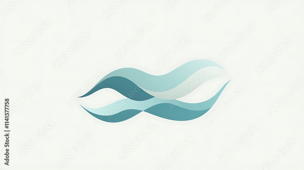 Abstract Waves Design in Soft Blue and White Color Palette Abstract Waves Design in Soft Blue and White Color Palette