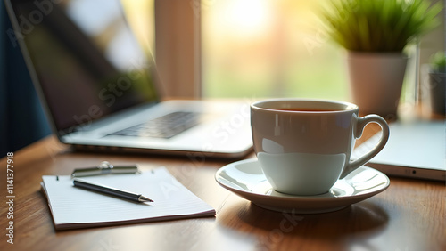 Warm coffee, a quiet morning, and work awaits.  The perfect start to a productive day!  Enjoy the calm before the storm.