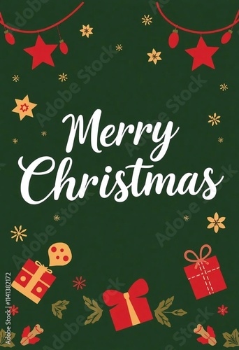 Wallpaper Mural Christmas greeting card on dark green background Torontodigital.ca