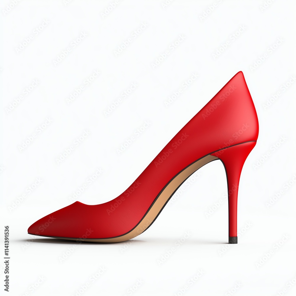 A sleek red high-heeled shoe with a pointed toe, showcasing elegance and style, perfect for chic fashion statements. A sleek red high-heeled shoe with a pointed toe, showcasing elegance and style, perfect for chic fashion statements.