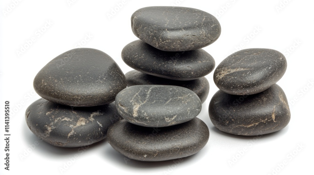 Smooth River Stones Stacked in a Natural Arrangement