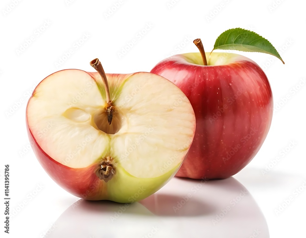 Apple isolated on white background, full depth of field Apple isolated on white background, full depth of field