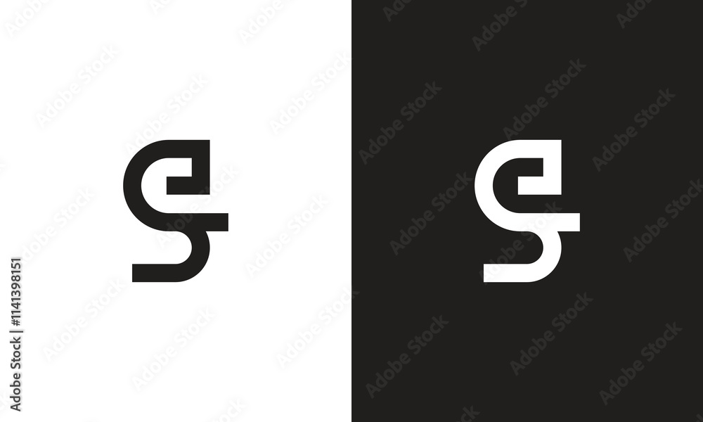 SE logo, monogram unique logo, black and white logo, premium elegant logo, letter SE Vector SE logo, monogram unique logo, black and white logo, premium elegant logo, letter SE Vector