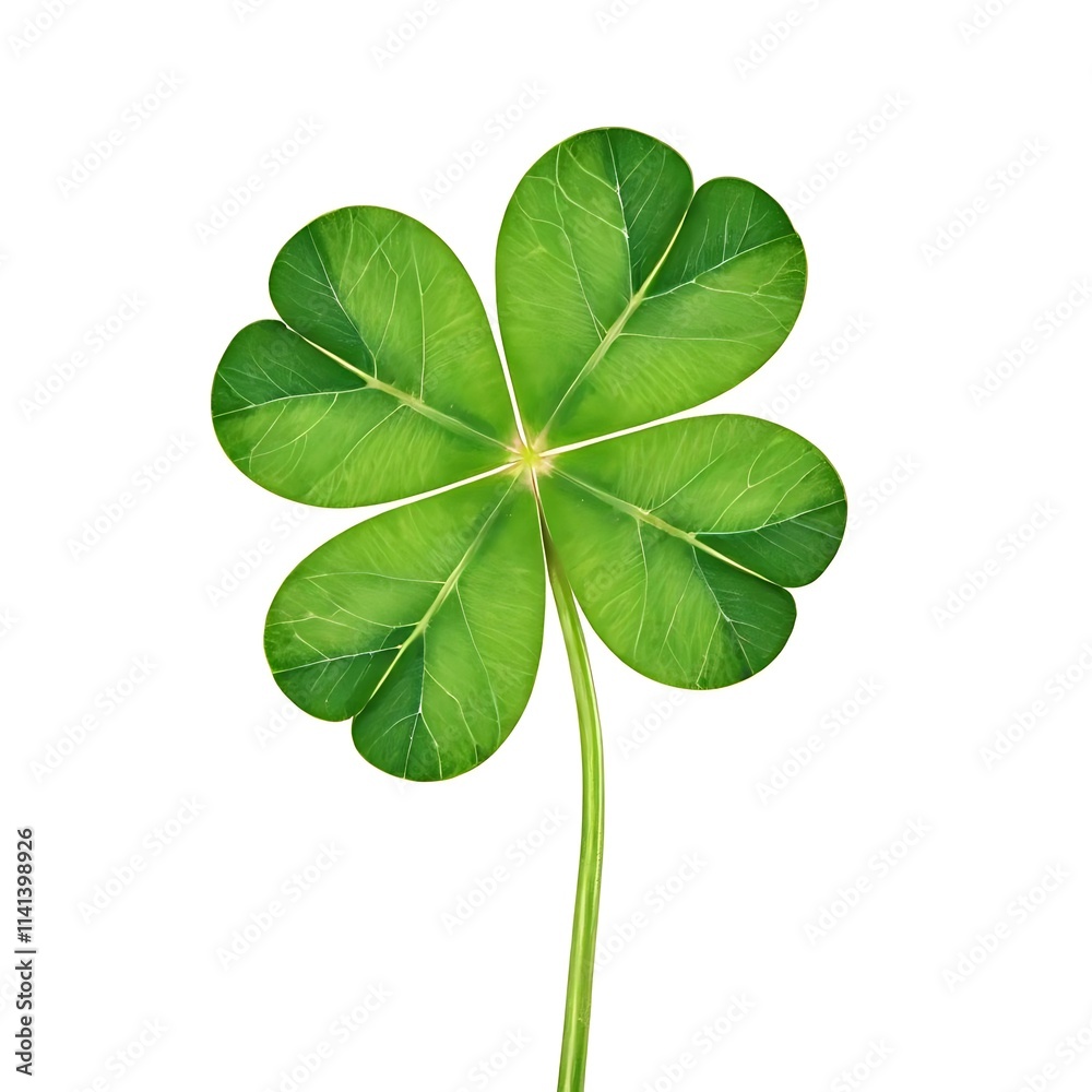 Clover isolated on white background, St. Patrick's Day symbol, full depth of field Clover isolated on white background, St. Patrick's Day symbol, full depth of field
