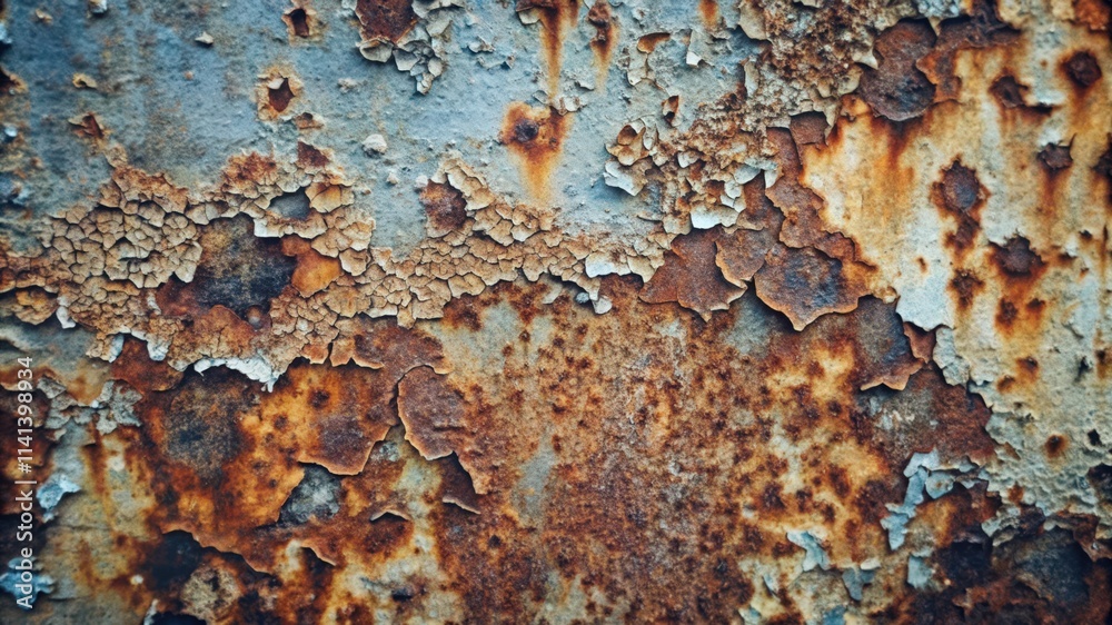 Close-up of Rusty Metal with Peeling Blue Paint Close-up of Rusty Metal with Peeling Blue Paint