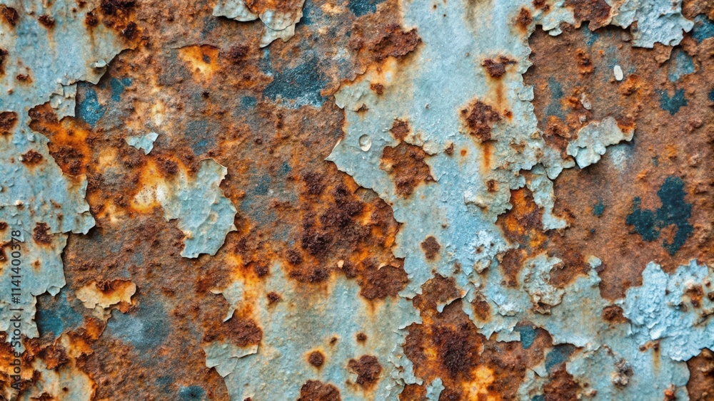 Rusted Metal Surface with Flaking Blue Paint Rusted Metal Surface with Flaking Blue Paint