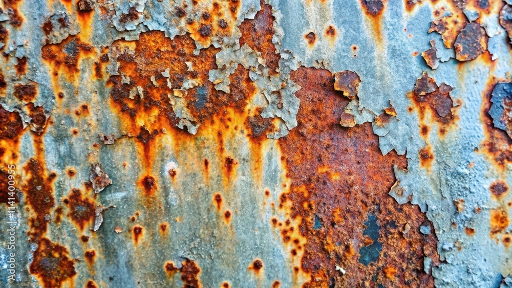 Fototapeta premium Close-up of Rusted Metal Surface with Peeling Paint