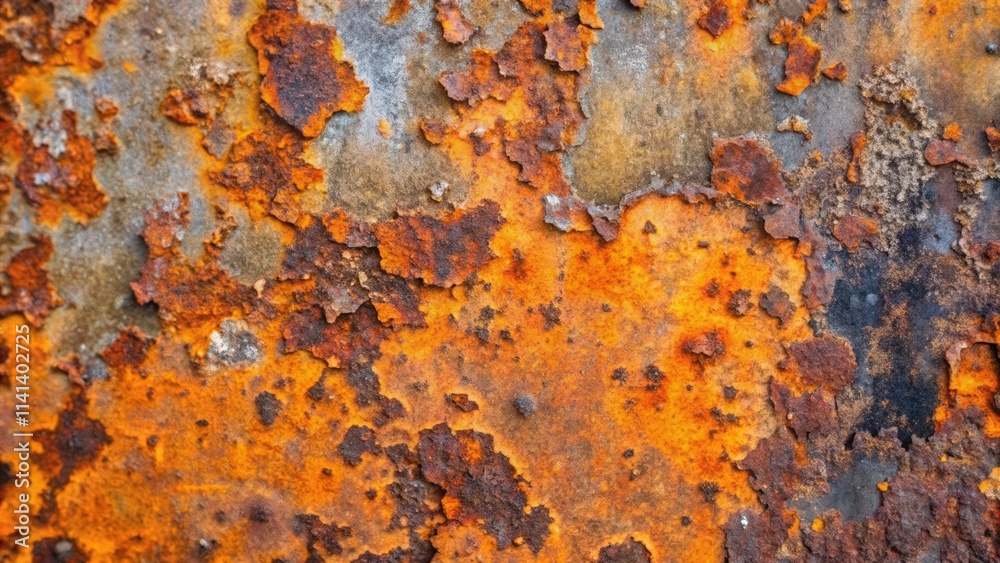 Close-up of Rusted Metal Surface with Flakes of Paint Close-up of Rusted Metal Surface with Flakes of Paint