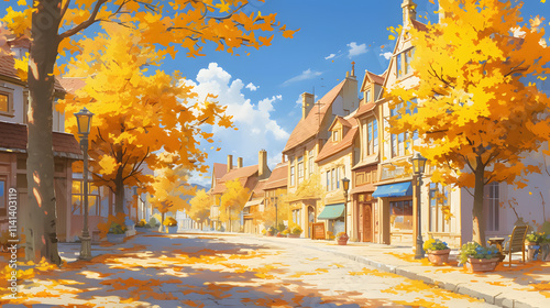 Autumn Foliage Streets landscape
