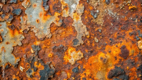 Close-up of a Rusted Metal Surface with Patches of Oxidized Iron