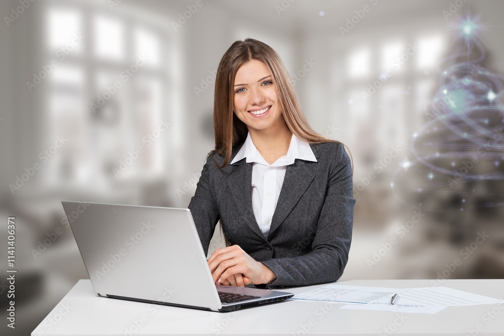 Young business Woman writing New year goals Young business Woman writing New year goals