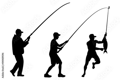 Fishing Silhouette Vector.