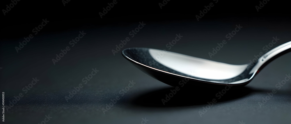 A gleaming silver spoon rests elegantly on a dark surface, creating a minimalist, moody scene. The subtle reflection adds depth and intrigue. A gleaming silver spoon rests elegantly on a dark surface, creating a minimalist, moody scene. The subtle reflection adds depth and intrigue.