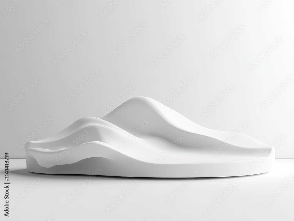 Organicshaped white podium with a smooth texture, radiant pure white background, artistic premium Organicshaped white podium with a smooth texture, radiant pure white background, artistic premium
