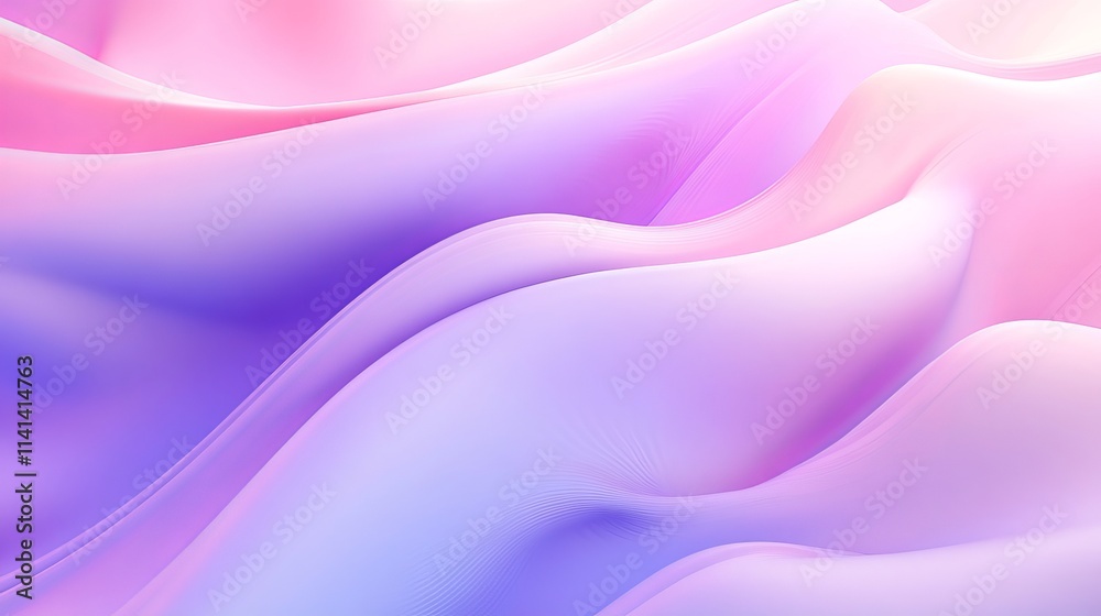 Obraz premium Soft pastel purple, pink, and blue gradient with smooth lines, defocused abstract background