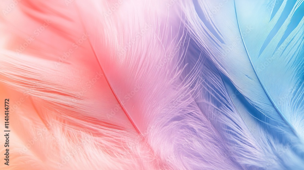 Fototapeta premium Soft pastel feather abstract background with gentle flowing colors