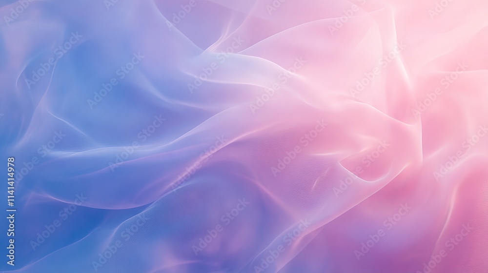 Fototapeta premium Soft pastel purple, pink, and blue gradient with smooth lines, defocused abstract background