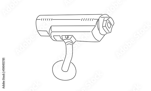 line art of Cctv camera