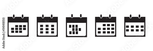 Calendar vector icons. Calendar icon set. Calender symbol. Calendar planner icon collection.