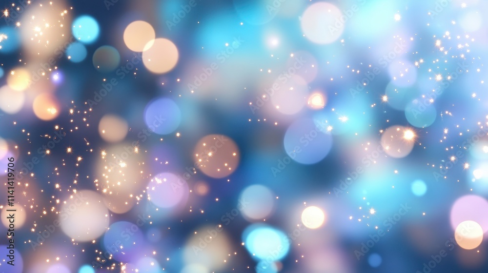 Obraz premium A blue background with many small circles of different sizes