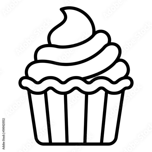 Cupcake icon for snack cake or dessert