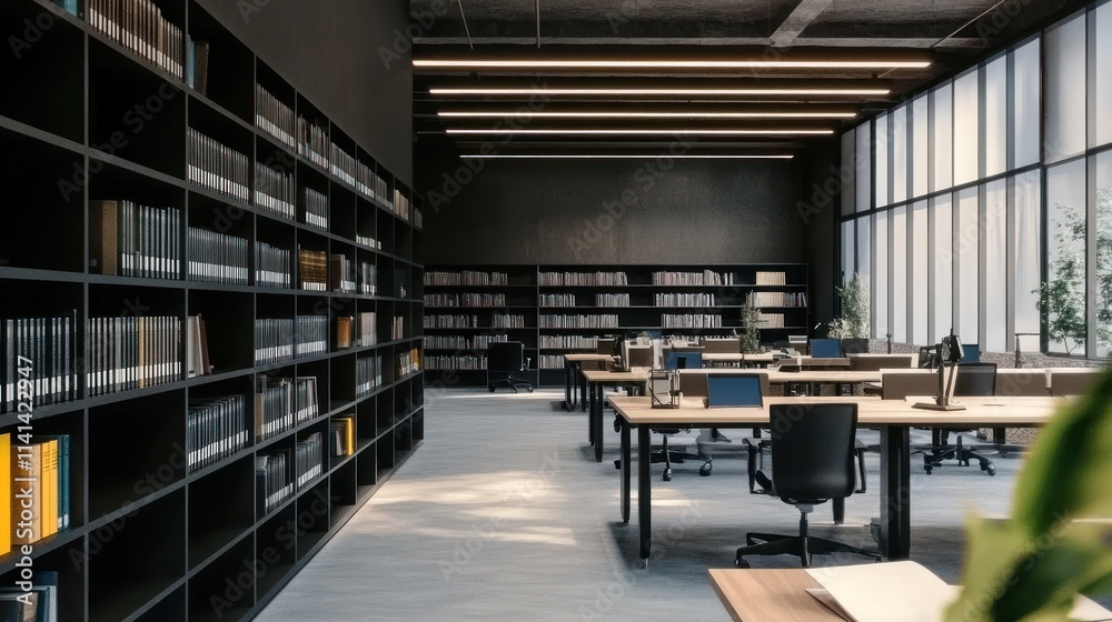 Modern Library with Workspaces Modern Library with Workspaces