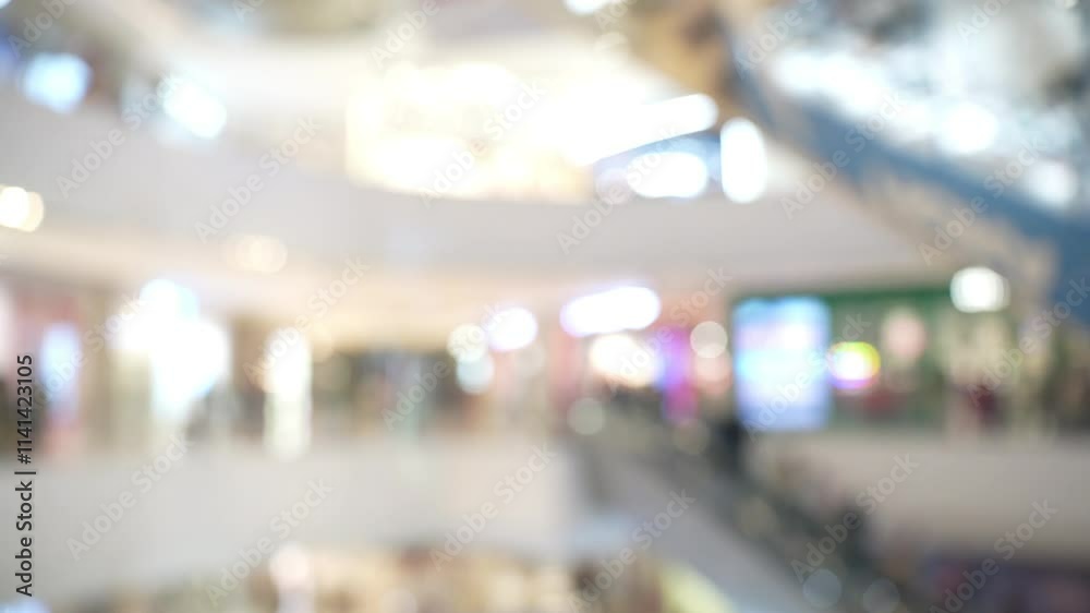 Abstract blur and defocus shopping mall in department store interior for background