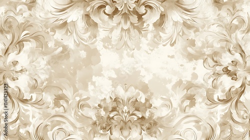 Elegant Beige Floral Watercolor Design Background