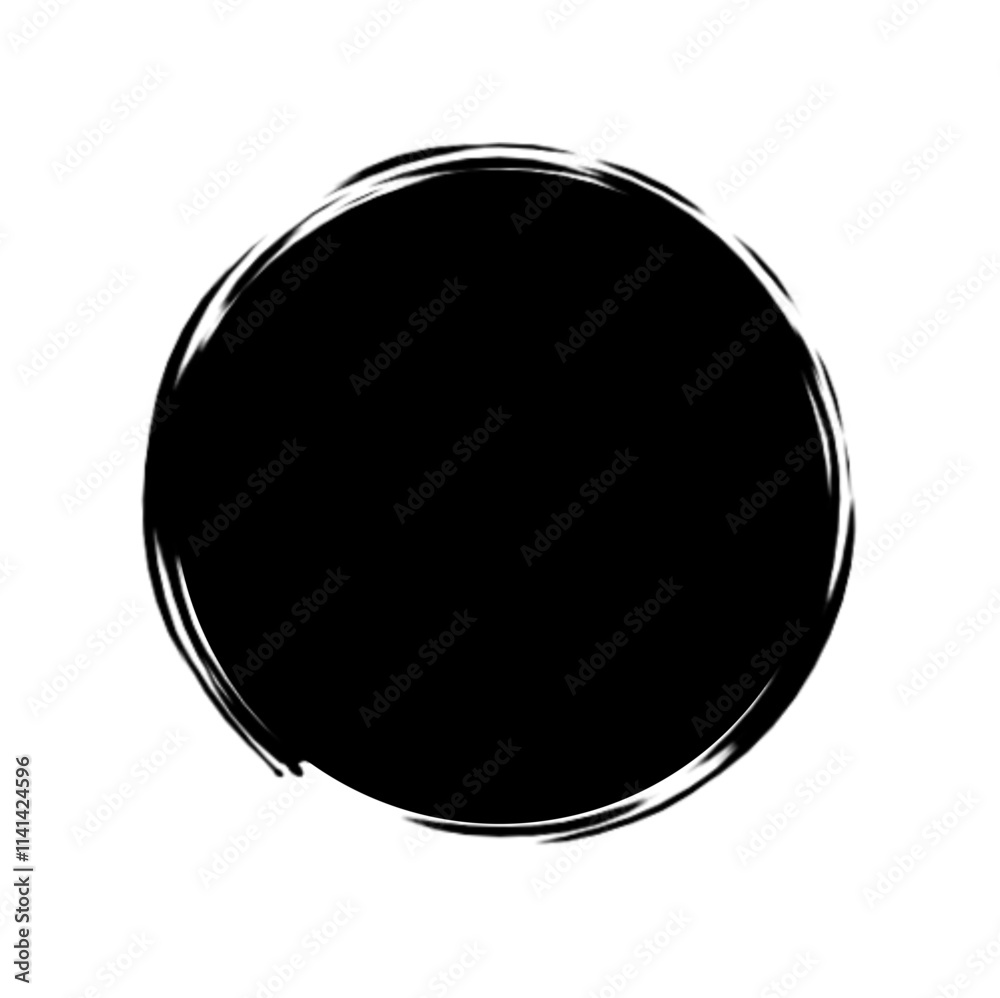 Black grunge round shape. Brush stroke frame element, frame for design. Vector isolated on white background. Black grunge round shape. Brush stroke frame element, frame for design. Vector isolated on white background.