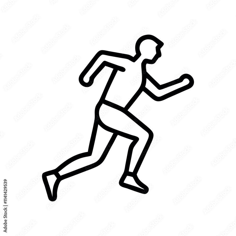 Simple line art illustration of a person running icon. Man doing exercise for healthy lifestyle. Runners continuous line illustration. Simple line art illustration of a person running icon. Man doing exercise for healthy lifestyle. Runners continuous line illustration.