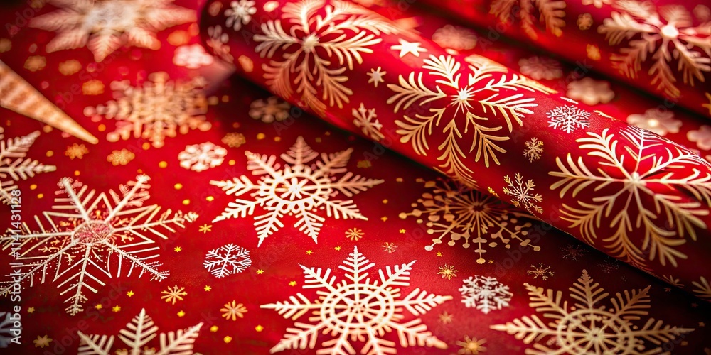 Festive Red Wrapping Paper Background with Snowflakes for Merry Christmas Celebrations - Perfect for Holiday Cards, Gifts, and Decorations Festive Red Wrapping Paper Background with Snowflakes for Merry Christmas Celebrations - Perfect for Holiday Cards, Gifts, and Decorations