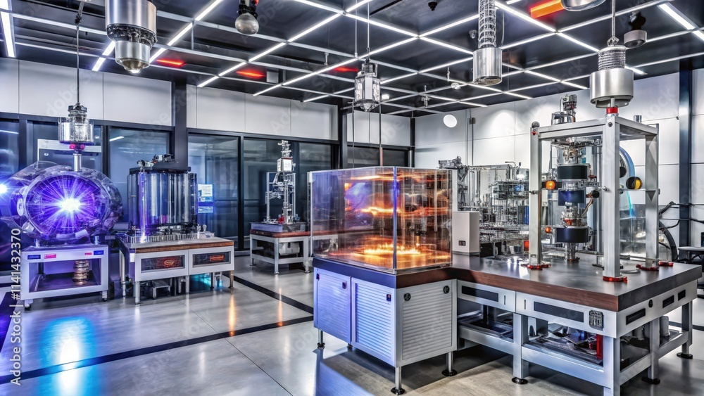 Fototapeta premium A modern laboratory or research facility with intricate machinery and equipment.