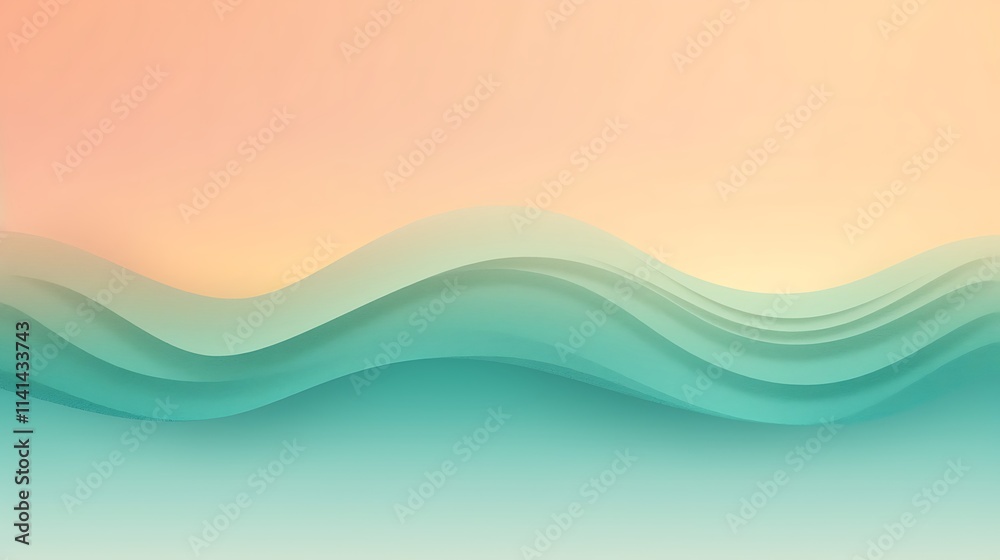Abstract Teal and Peach Waves Background Design Abstract Teal and Peach Waves Background Design