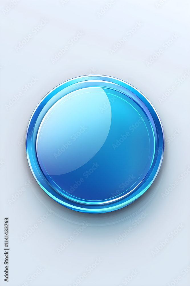 Modern Blue Circular Button Icon with Gradient and Glossy Finish for UI Design, Versatile for Apps and Websites Modern Blue Circular Button Icon with Gradient and Glossy Finish for UI Design, Versatile for Apps and Websites