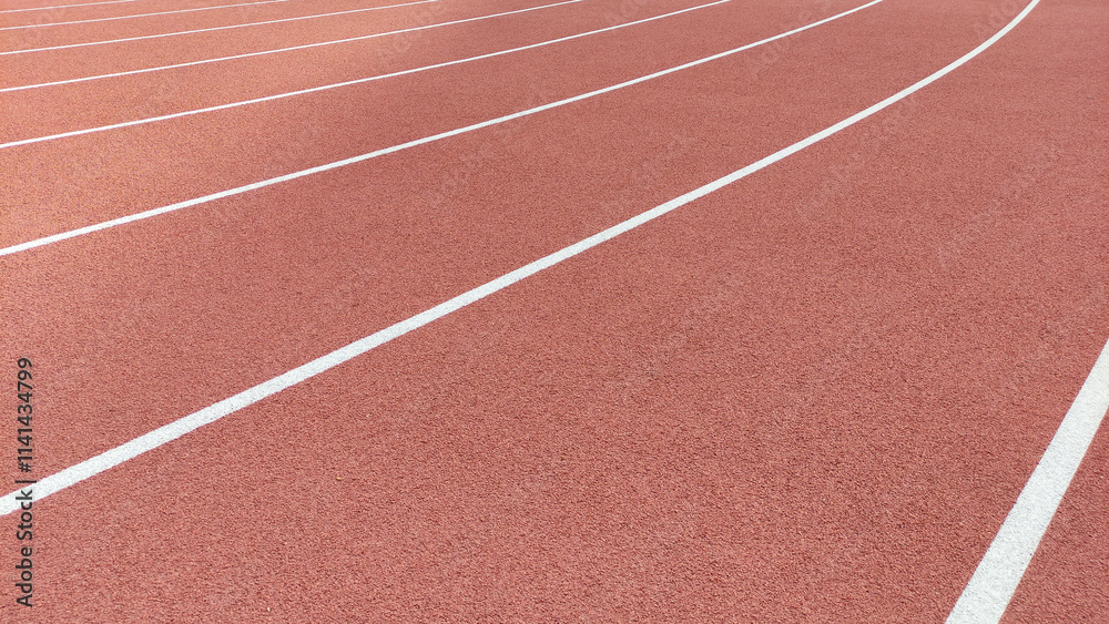 Fototapeta premium Race running track in stadium with white lines