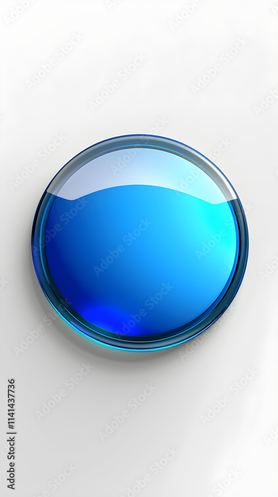 Modern Blue Circular Button Icon with Gradient and Glossy Finish for UI Design, Versatile for Apps and Websites Modern Blue Circular Button Icon with Gradient and Glossy Finish for UI Design, Versatile for Apps and Websites
