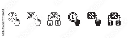 Customer service and support chat online icon set. Help center and information hot line icons. technical support mail contact signs. Vector stock illustration.