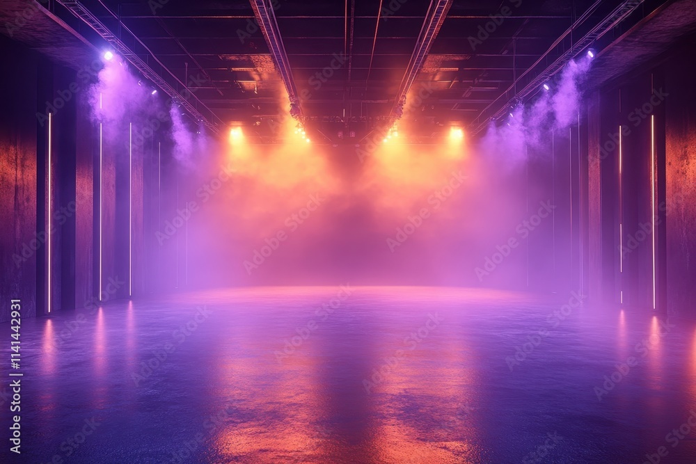 Vibrant Nightclub Scene Colorful Fog Dramatic Lighting Effect Vibrant Nightclub Scene Colorful Fog Dramatic Lighting Effect